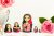 Nesting dolls beautiful girl with umbrella, matryoshka mini 2 inch