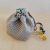 Large dice bag with pockets Silver with gold jacquard