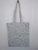 Strong reusable grey tote bag, cotton canvas bag with daisies