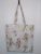 Strong reusable tote bag, cotton canvas bag with flowers