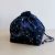 Extra large dice bag with pockets Dark blue velvet with gold stars