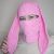 Pink bunny balaclava crochet Fluffy balaclava with bunny ears