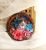 Round flower painting, decorative plaster flowers.