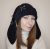 Bunny ear beanie. Black bunny beanie crochet. Fleece lined hat.