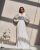 Organza wedding gown long sleeves wedding dress wrap bridal gown