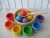 Toddler color sorting game, Wooden balls and Wooden bowls