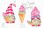 Gnomes & ice cream clipart, сute characters