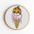 Ice Cream Cone Cross Stitch Pattern PDF Halloween Skull Gift