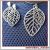 Embroidery design earrings pendant in the shape of a leaf 2