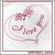 Machine embroidery design Heart with flowers “I love you”.
