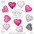 Valentines Day. Pink Hearts. Hand painted clipart. Sublimation Png