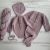 Lilac tweed bonnet, romper, wrap. Newborn photo props