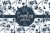 Seamless patterns blue leaves Hand painted Digital clipart png