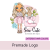 Cute sewing premade logo design with doll