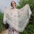 Lace wedding shawl for bride Mohair bridal wrap in off white