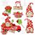 Strawberry gnomes clipart, red truck, digital download design