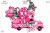 Watercolor Valentine’s Day clipart, Pink Truck, Gnomes