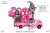 Watercolor Valentine’s Day clipart, Pink Truck, Gnomes