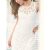 Crochet white wedding woman lace dress White lotus pattern