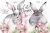 Watercolor Easter Bunny clipart PNG. Easter eggs clipart.