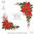 Merry Christmas Wreath Clip Art. Poinsettia. Digital Clipart