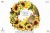 Watercolor wreath, sunflowers, bees, clipart PNG, floral frame