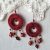 Dangle hoop earrings, Boho pendant earrings, Ethnic earrings