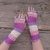 Crochet lace gloves lilac cotton mittens