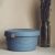 Blue rope basket with lid for home decor