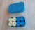 Blue white checkers vintage Russian game pieces set