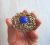 Blue stone Soviet brooch vintage – retro womens jewelry brooch