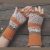 Wool crochet gloves beige orange