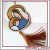In the hoop embroidery design pendant or bookmark Madonna and Child.