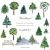 Watercolor forest landscape clipart, 22 tree illustration PNG