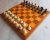 Soviet chess set 1960s: wooden folding chess board + elegant plastic chessmen
