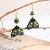Green moth earrings with tourmaline, embroidery earrings