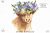 Highland cow with periwinkle flowers clipart PNG
