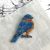 Embroidery bird brooch, blue bird brooch, bird pin