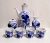 Lomonosov Cobalt Blue Coffee Set. Soviet Vintage Porcelain LFZ