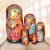 Russian Wooden Matryoshka Mother of God.Nesting Doll 5 pes.