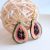 Papaya fruit earrings, embroidery food earrings, sister gift