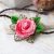 Textile rose pendant, rose filigree necklace, boho choker.