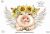 Pig with sunflowers, flying pig, clipart PNG, floral crown pig