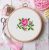 Pink Rose Cross Stitch Pattern, Beginner embroidery