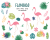 Pink Flamingo svg, flowers svg and cactus svg. Clipart png