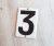 White black vintage number plaque 3 – Railway enamel metal number sign