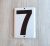 White black enamel metal number plaque 7 – Russian railway address number sign vintage