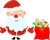 Illustration of cute cartoon santa with christmas sack