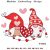 Valentine Gnomes embroidery design