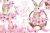Watercolor easter cute bunny clipart, PNG, pink easter eggs